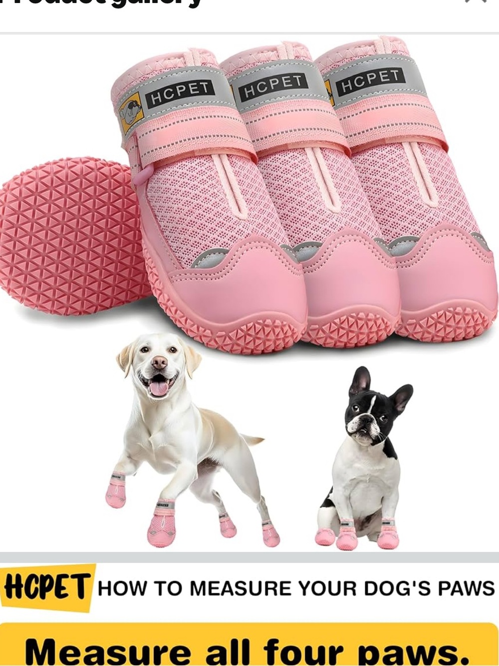 Pink Non-Slip Dog Reflective Boots – Protective Paw Shoes